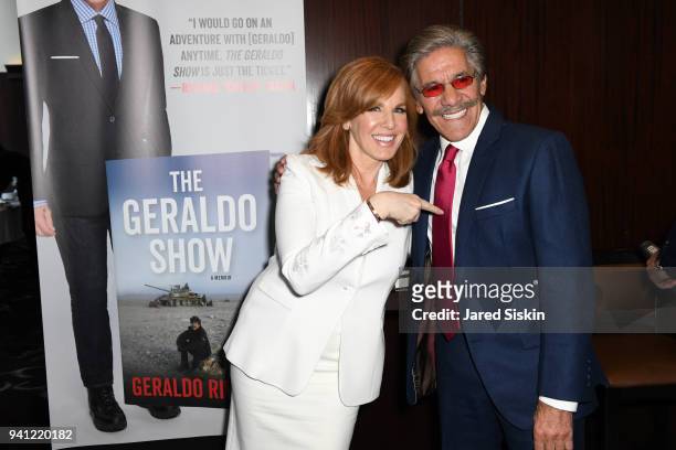 Liz Claman and Geraldo Rivera attend Sean Hannity & Friends celebrate the publication of "The Geraldo Show: A Memoir" by Geraldo Rivera at Del...