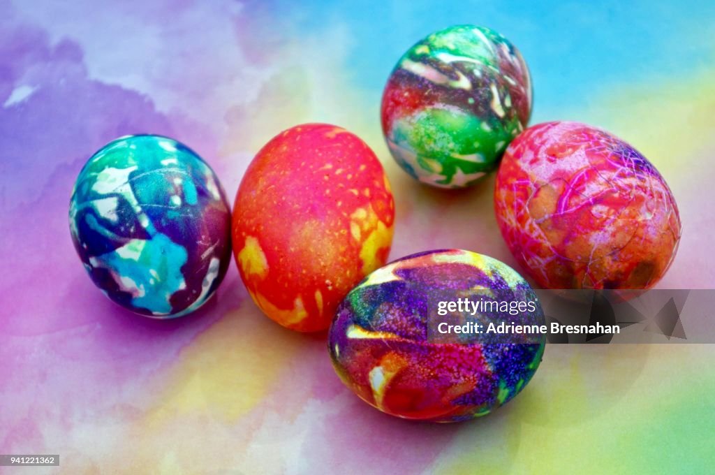 Vibrantly Dyed Easter Eggs