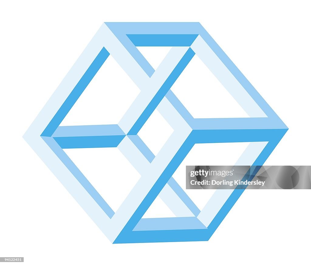 Digital illustration of three dimensional cube