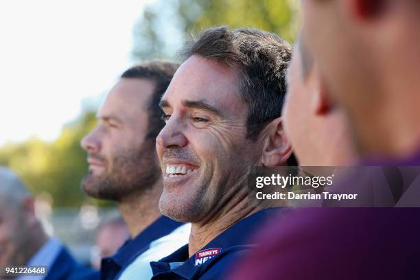 Blues Coach Brad Fittler laughs during the 2018 State of Origin launch at Arbory Afloat on April 3, 2018 in Melbourne, Australia.