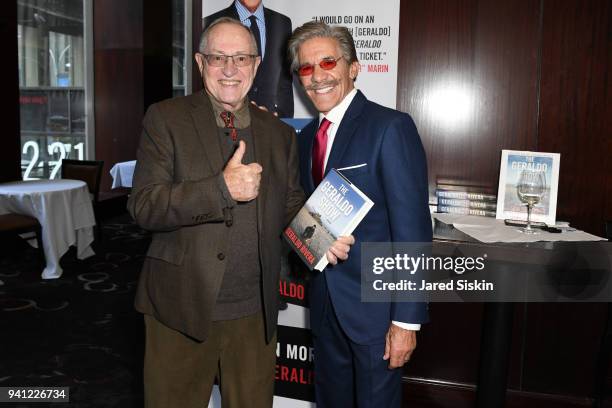 Alan Dershowitz and Geraldo Rivera attend Sean Hannity & Friends Celebrate the Publication of The Geraldo Show, A Memoir By Geraldo Rivera at Del...