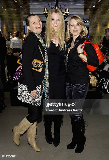 Actresses Anne-Sophie Briest, Diana Amft and Tina Ruland attend the pre-Christmas reception at MCM store on December 7, 2009 in Berlin, Germany.