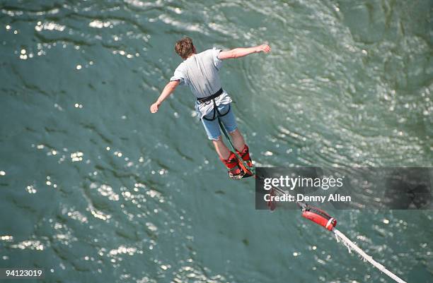 bungee jumping, victoria falls, zimbabwe - victoria falls stock pictures, royalty-free photos & images