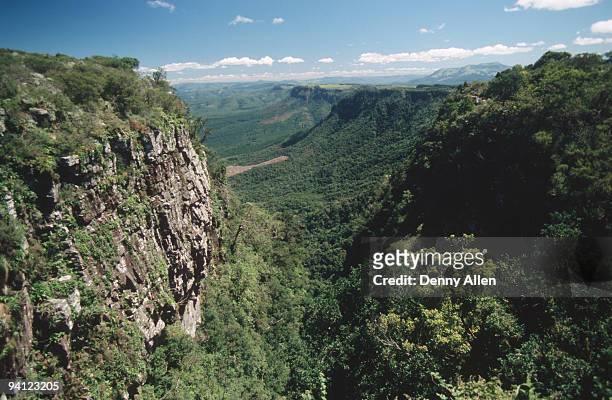 view from god's window, blyde river canyon, mpumalanga province, south africa - blyde river canyon stock pictures, royalty-free photos & images