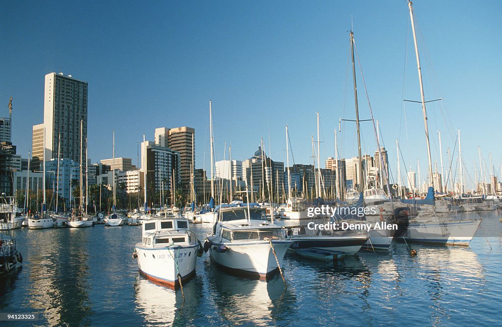 View of Point Yacht Club, Durban, KwaZulu-Natal Province, South Africa