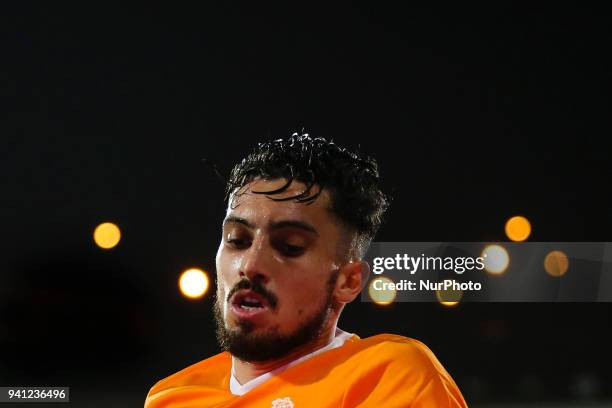 Porto's defender Alex Telles looks on during the Portuguese League football match between Belenenses and FC Porto at Restelo stadium in Lisbon on...