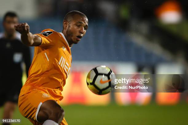 Porto's midfielder Yacine Brahimi in action during the Portuguese League football match between Belenenses and FC Porto at Restelo stadium in Lisbon...
