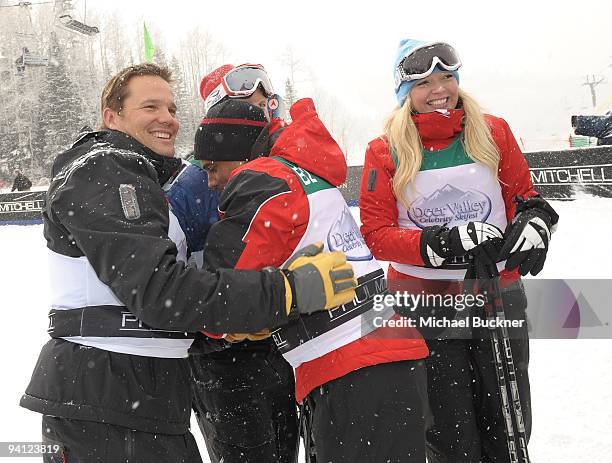 Actor Dylan Bruno, actor Hill Harper and actress Melissa Peterman participate in Juma Entertainment's 18th Annual Deer Valley Celebrity Skifest...