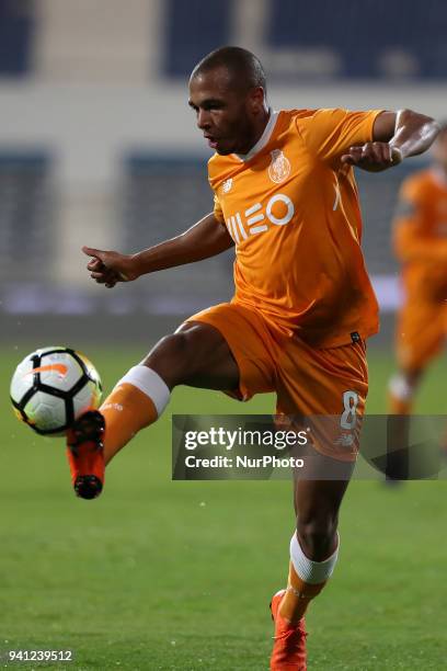 Porto's Algerian forward Yacine Brahimi in action during the Portuguese League football match Belenenses vs FC Porto at the Restelo stadium in Lisbon...