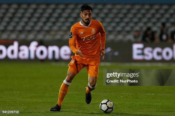 Porto Defender Alex Telles from Brazil during the Premier League 2017/18 match between CF Os Belenenses v FC Porto, at Estadio do Restelo in Lisbon...