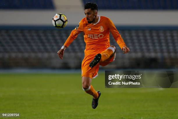 Porto Defender Alex Telles from Brazil during the Premier League 2017/18 match between CF Os Belenenses v FC Porto, at Estadio do Restelo in Lisbon...