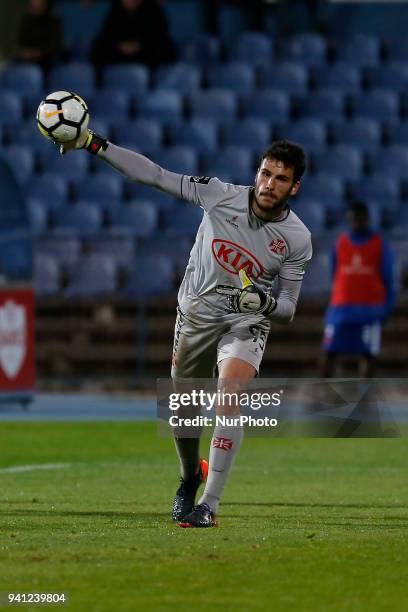 Os Belenenses Goalkeeper Andre Moreira from Portugal during the Premier League 2017/18 match between CF Os Belenenses v FC Porto, at Estadio do...