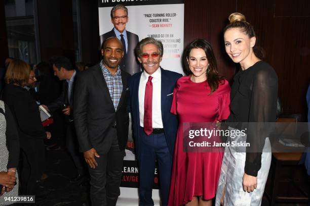 Tiki Barber, Geraldo Rivera, Erica Rivera and Traci Lynn Johnson attend Sean Hannity & Friends Celebrate the Publication of The Geraldo Show, A...