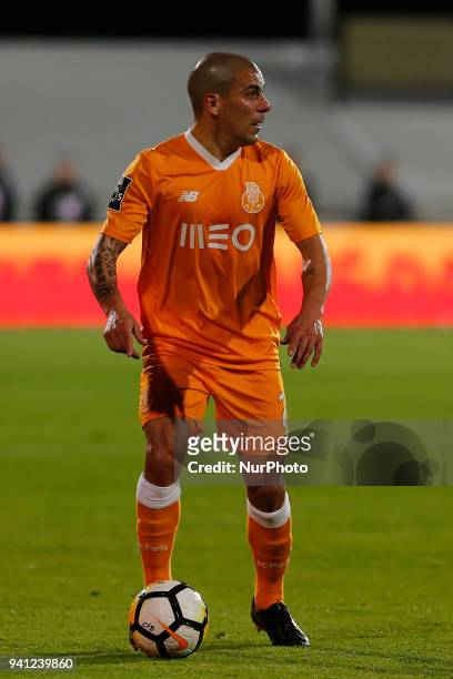 Porto Defender Maxi Pereira from Uruguay during the Premier League 2017/18 match between CF Os Belenenses v FC Porto, at Estadio do Restelo in Lisbon...
