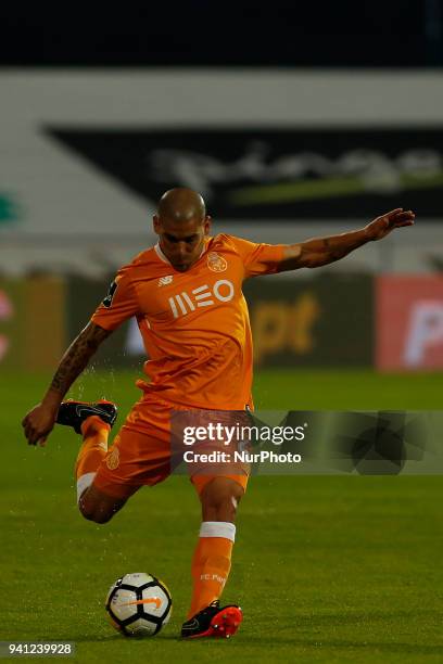 Porto Defender Maxi Pereira from Uruguay during the Premier League 2017/18 match between CF Os Belenenses v FC Porto, at Estadio do Restelo in Lisbon...