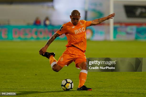 Porto Defender Maxi Pereira from Uruguay during the Premier League 2017/18 match between CF Os Belenenses v FC Porto, at Estadio do Restelo in Lisbon...