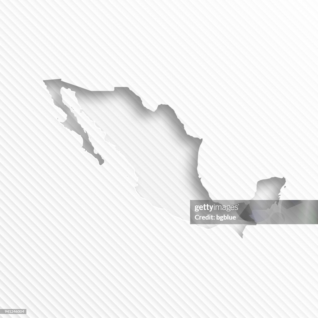 Mexico Abstract Map Mexico Map With Paper Cut On Abstract White Background High-Res Vector ...