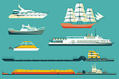 Vector ships and boats icons
