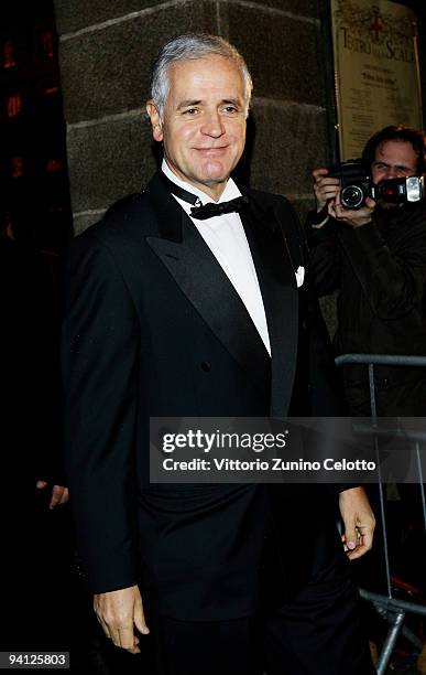 Lombardy Region President Roberto Formigoni attends the Teatro Alla Scala 2009 / 2010 Season Inauguration on December 7, 2009 in Milan, Italy.