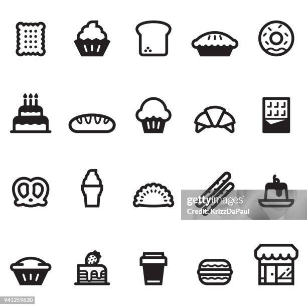 bakery icons - mousse dessert stock illustrations