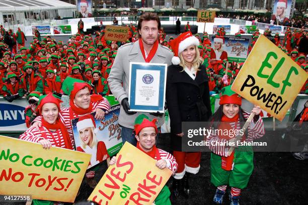 Actress Jenny McCarthy attends the ABC Family's world record elf party at Bryant Park on December 7, 2009 in New York City.