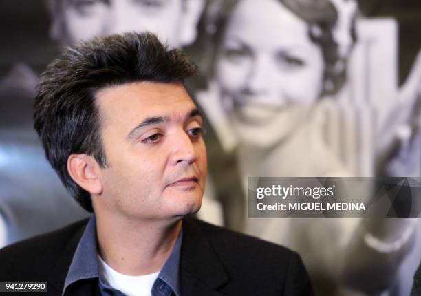 French producer of the film "The artist", Thomas Langmann speaks during a press conference in Paris on January 24, 2012. Starred in the film Jean...