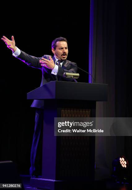 Max Casella on stage at the Stage Directors and Choreographers Foundation event honoring Julie Taymor with the Mr. Abbott Award at the Bohemian...