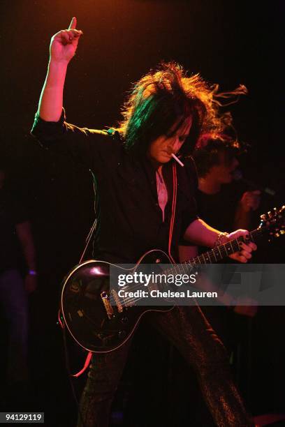 Guitarist Steve Stevens performs with Camp Freddy at The Roxy on December 4, 2009 in Los Angeles, California.