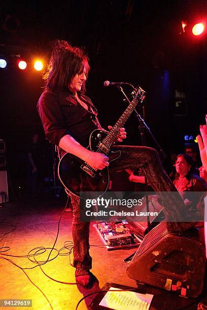Guitarist Steve Stevens performs with Camp Freddy at The Roxy on December 4, 2009 in Los Angeles, California.