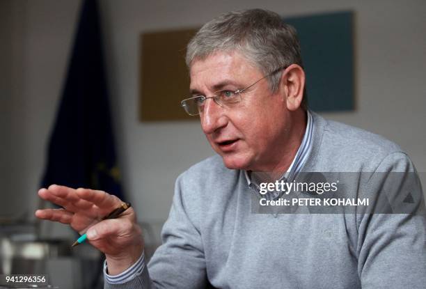 Picture taken on March 21 shows opposition prime minister candidate Ferenc Gyurcsany of the 'Democratic Coalicion' during an interview for AFP. -...