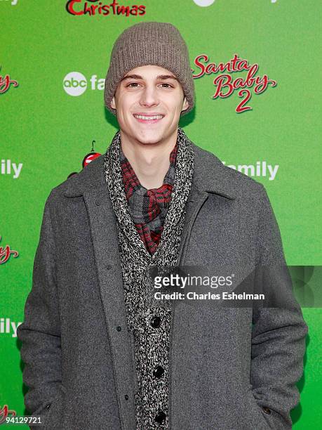 Family's "The Secret Life of the American Teenager" actor Ken Baumann attends the ABC Family's world record elf party at Bryant Park on December 7,...