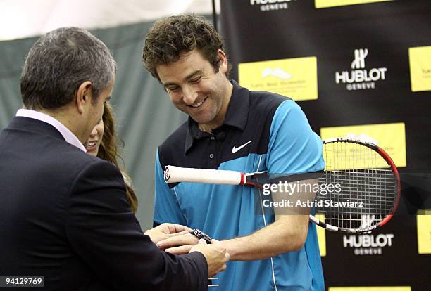 Managing Director of Hublot, Ricardo Guadalupe and Former tennis player Justin Gimelstob participates in Hublot's Tennis Fusion Celebrity Challenge...