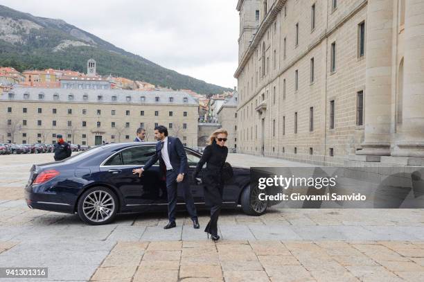 Alicia Koplowitz attends 25th Anniversary of King Juan Carlos' Father's Death at Monasterio de San Lorenzo de El Escorial on April 3, 2018 in El...