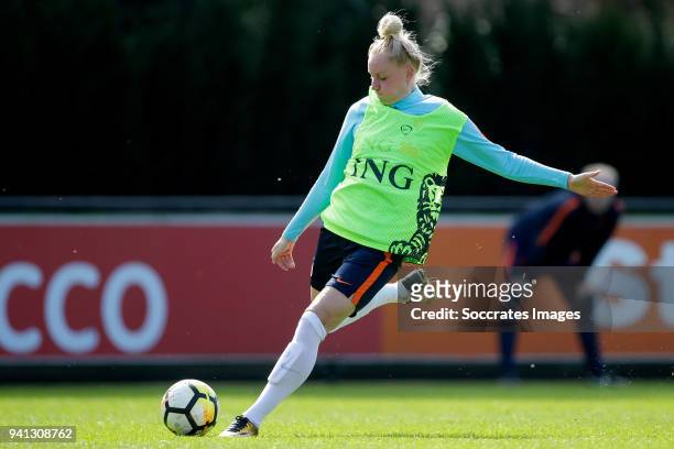 Danique Kerkdijk of Holland Women during the Training Holland Women at the KNVB Campus on April 3, 2018 in Zeist Netherlands