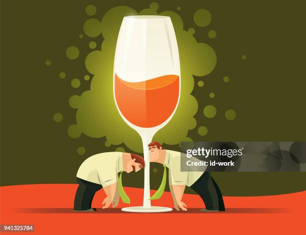 businessmen with wine glass - excess stock illustrations