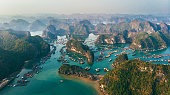 Aerial view of Halong Bay in Vietnam