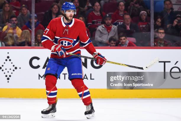 Look on Montreal Canadiens Winger Alex Galchenyuk during the New Jersey Devils versus the Montreal Canadiens game on April 1 at Bell Centre in...