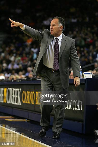 Indiana Pacers head coach Jim O'Brien walks the sidelines during their game against the Golden State Warriors at Oracle Arena on November 30, 2009 in...