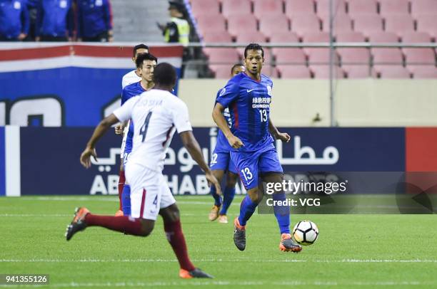 Fredy Guarin of Shanghai Shenhua drives the ball during AFC Champions League Group H match between Shanghai Shenhua and Kashima Antlers at the...