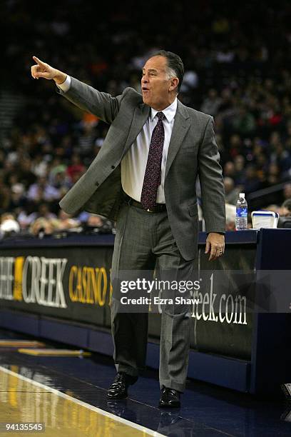 Indiana Pacers head coach Jim O'Brien walks the sidelines during their game against the Golden State Warriors at Oracle Arena on November 30, 2009 in...