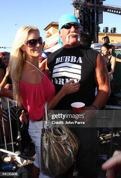 Jennifer McDaniel and Hulk Hogan arrive to see Brooke Hogan perform at Calle Ocho on March 15, 2009 in Miami.