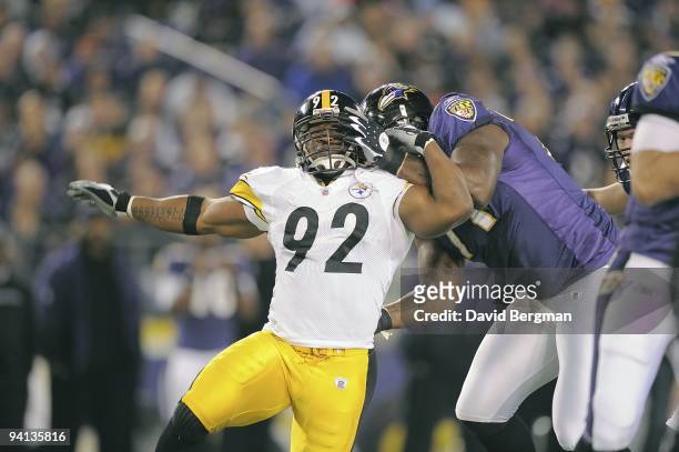 Pittsburgh Steelers James Harrison in action vs Baltimore Ravens. Baltimore, MD CREDIT: David Bergman