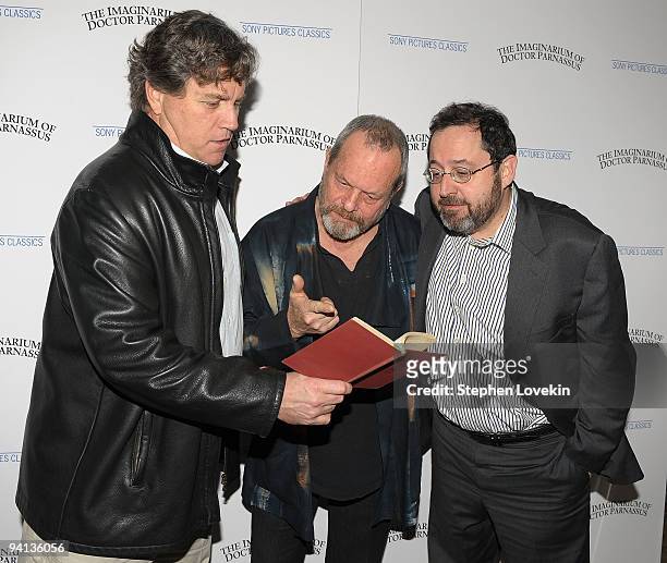 Sony Pictures Classics co-president Tom Bernard, director Terry Gilliam, and Sony Pictures Classics co-president Michael Barker attend the premiere...
