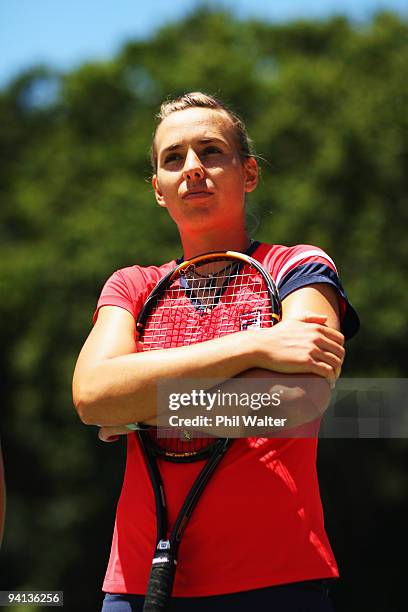 Marina Erakovic of New Zealand poses during a press conference at the Stanley Street Tennis Centre on December 8, 2009 in Auckland, New Zealand.