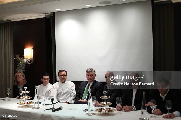 President of the James Beard foundation Susan Ungro, chefs Gavin Kaysen and Daniel Boulud, Tim Ryan, chefs Jerome Bocuse, Alain Sailhac and Laurent...