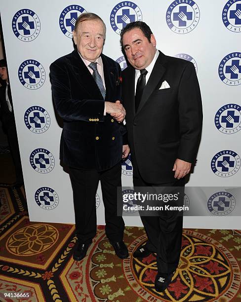 Restaurateur Sirio Maccioni and chef Emeril Lagasse attend the 2009 Annual Food Allergy Ball at The Waldorf Astoria on December 7, 2009 in New York...