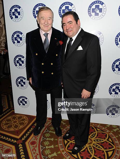 Restaurateur Sirio Maccioni and chef Emeril Lagasse attend the 2009 Annual Food Allergy Ball at The Waldorf Astoria on December 7, 2009 in New York...