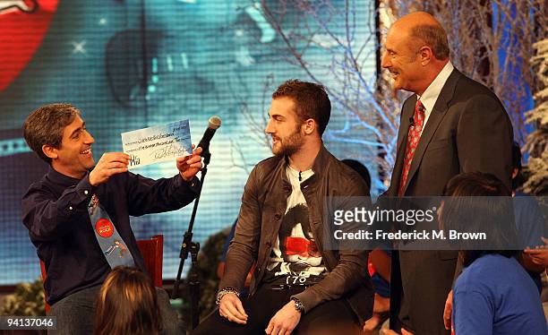 David Wish, recording artist Jordan McGraw and Dr. Phil McGraw speak during the taping of the "Dr. Phil" television show, announcing "Little Kids...