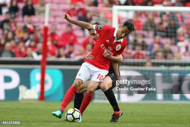 Benfica forward Jonas from Brazil with Vitoria Guimaraes midfielder Rafael Miranda from Brazil in action during the Primeira Liga match between SL...