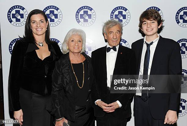 Mary Richardson Kennedy, Marion Wiesel, Elie Wiesel and Conor Kennedy attend the 2009 Annual Food Allergy Ball at The Waldorf Astoria on December 7,...